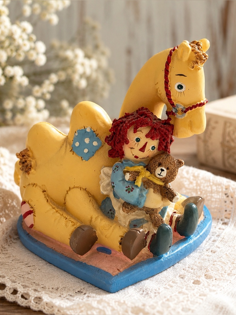 Russ Raggedy Ann Camel Teddy Bear Figurine Kids Room Decor